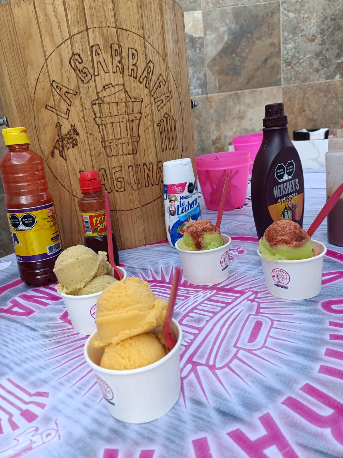 Nieves servidas en evento